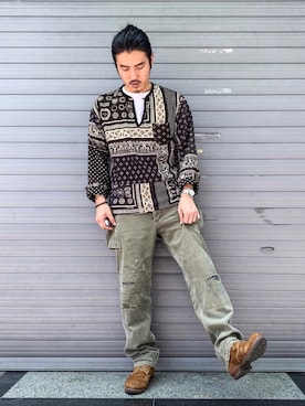 VISVIMのカーディガン/ボレロ（ブラック系）を使った人気ファッション