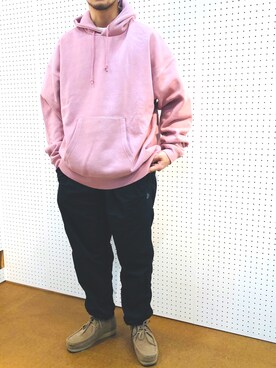 Web限定 12oz ヘビーウェイト ビッグシルエット プルオーバーパーカー フーディ を使ったショップスタッフのメンズ人気ファッションコーディネート Wear