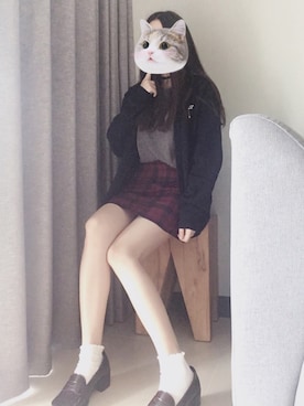 「PULL&BEAR（プルアンドベア）のアイテム（スカート）」を使った、茄茄子さん（レディース・158cm）の春コーディネート