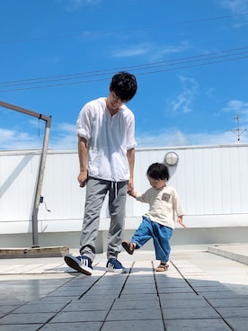 「H&M（エイチ・アンド・エム）のアイテム（サンダル）」を使った、Reiさん（メンズ・178cm）の夏コーディネート