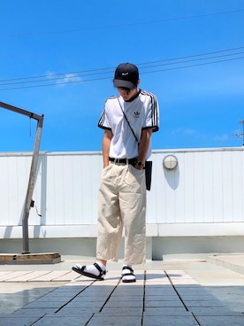 「YARD PLUS（ヤードプリュス）のアイテム（パンツ）」を使った、Reiさん（メンズ・178cm）の夏コーディネート