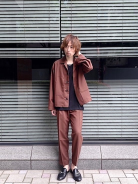 「STUDIOUS SELECT(STUDIOUS SELECT)」｜「アイテム（スラックス）」を使った、吉元 将人さん（メンズ・171cm）の春コーディネート