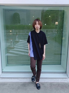 「STUDIOUS SELECT(STUDIOUS SELECT)」｜「アイテム（スラックス）」を使った、吉元 将人さん（メンズ・171cm）の春コーディネート
