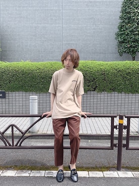 「CLANE（クラネ）のアイテム（トップス）」を使った、吉元 将人さん（メンズ・171cm）の夏コーディネート