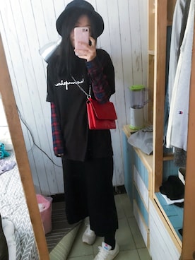 「MONKI（モンキ）のアイテム（バッグ）」を使った、koliyi淡盐さん（レディース・162cm）の春コーディネート