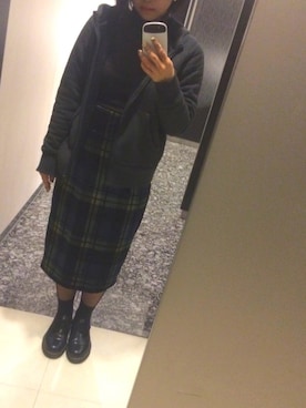 「ベロアスカート」｜「アイテム（その他シューズ）」を使った、nnさん（レディース・153cm）の冬コーディネート