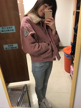 「LOVFEE（ラッフィ）のアイテム（ジャケット/アウター）」を使った、Aris Changさん（レディース・164cm）の冬コーディネート