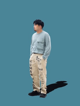 「COS（コス）のアイテム（ジャージ）」を使った、KEVINさん（メンズ・175cm）の春コーディネート