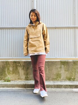 「ブラウンコーデ」｜「アイテム（マウンテンパーカー）」を使った、AOI.Sさん（レディース・163cm）の春コーディネート
