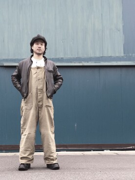 「CALEE（キャリー）のアイテム（キャスケット）」を使った、han19さん（メンズ・169cm）の秋コーディネート