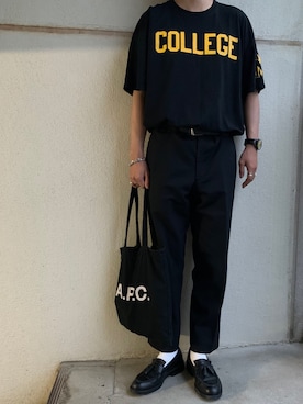 「A.P.C.（アーペーセー）のアイテム」を使った、takuさん（メンズ・166cm）の夏コーディネート