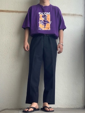 「URBAN RESEARCH（アーバンリサーチ）のアイテム（サンダル）」を使った、takuさん（メンズ・166cm）の夏コーディネート