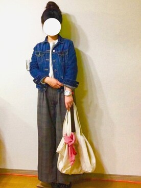 「オリエンタルトラフィック」｜「アイテム（デニムジャケット）」を使った、⁂rai⁂さん（レディース・152cm）の冬コーディネート