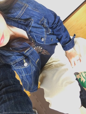 「ジーナシス」｜「アイテム（デニムジャケット）」を使った、⁂rai⁂さん（レディース・152cm）の春コーディネート