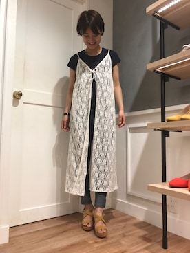 「クロスサンダル」｜ORientalTRaffic　新宿ミロード店さん（レディース・167cm）の夏コーディネート