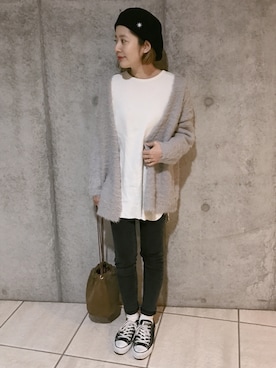 「EDITION（エディション）のACNE STUDIOS SKIN 5 USED スキニーパンツ（デニムパンツ）」を使った、yuiさん（レディース・154cm）の冬コーディネート