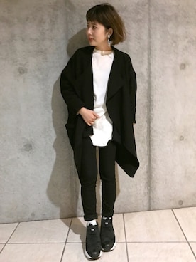 「Reebok（リーボック）のユニセックス リーボック インスタ ポンプフューリー ブラック Reebok INSTAPUMP FURY OG V65750（スニーカー）」を使った、yuiさん（レディース・154cm）の冬コーディネート