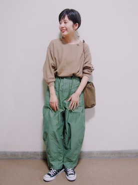 「カーキパンツ」｜yuiさん（レディース・154cm）の秋コーディネート