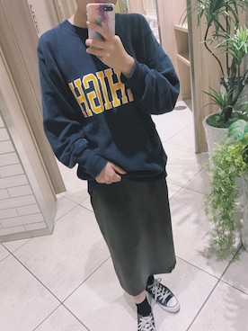 「アイテム（スマホケース/カバー、ホワイト系）」を使った、yuiさん（レディース・154cm）の秋コーディネート