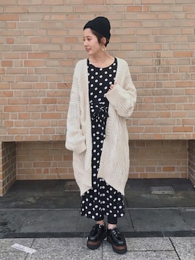 「Another Edition」｜「アイテム（ニットキャップ/ビーニー）」を使った、yuiさん（レディース・154cm）の秋コーディネート
