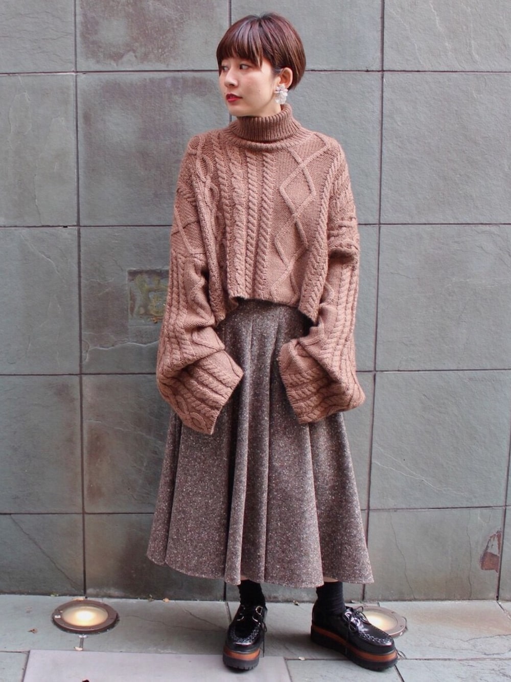 other - エリン ELIN Cable cropped セーターニット 長袖 ウール 38 ELIN / エリン：Cable cropped knit
