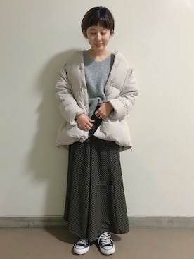 「studio CLIP（スタディオクリップ）のアイテム（ジャケット/アウター）」を使った、yuiさん（レディース・155cm）の冬コーディネート