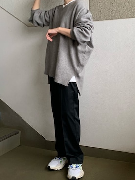 「ENOF（イナフ）のアイテム（パンツ）」を使った、yuiさん（レディース・155cm）の冬コーディネート