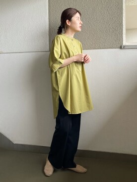 「ENOF（イナフ）のアイテム（パンツ）」を使った、yuiさん（レディース・155cm）の春コーディネート
