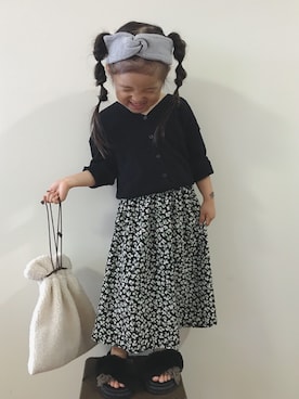 「アイテム（かごバッグ）」を使った、hirimo625さん（キッズ・90cm）の春コーディネート