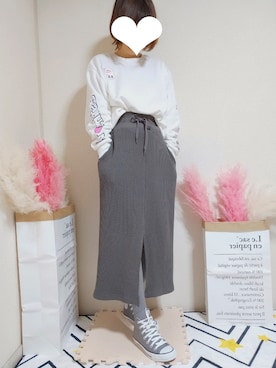 「WC（ダブル シー）のアイテム（スウェット）」を使った、kikisou212さん（レディース・159cm）の冬コーディネート