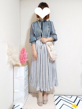 「one after another NICE CLAUP（ワンアフターアナザーナイスクラップ）のレース＆レオパードバレエシューズ（バレエシューズ）」を使った、kikisou212さん（レディース・159cm）の夏コーディネート