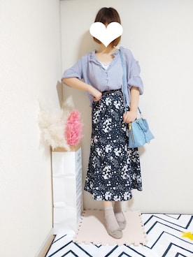 「one after another NICE CLAUP（ワンアフターアナザーナイスクラップ）のレース＆レオパードバレエシューズ（バレエシューズ）」を使った、kikisou212さん（レディース・159cm）の夏コーディネート