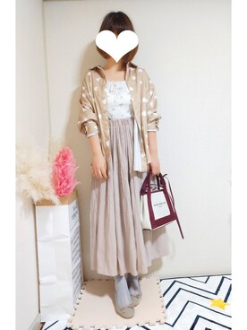 「one after another NICE CLAUP（ワンアフターアナザーナイスクラップ）のレース＆レオパードバレエシューズ（バレエシューズ）」を使った、kikisou212さん（レディース・160cm）の夏コーディネート