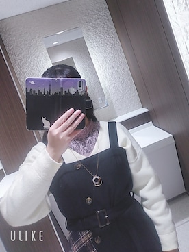 「大学生コーデ」｜「アイテム（ジャンパースカート）」を使った、bananamilkloveさん（レディース・159cm）の秋コーディネート