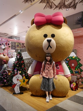 「earth music&ecology（アースミュージックアンドエコロジー）のアイテム（ダッフルコート）」を使った、Jamiehahaさん（レディース・158cm）の冬コーディネート