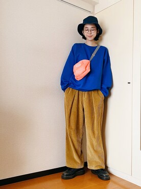 メンズのスウェット ブルー ネイビー 青色系 コーディネート Zozotown