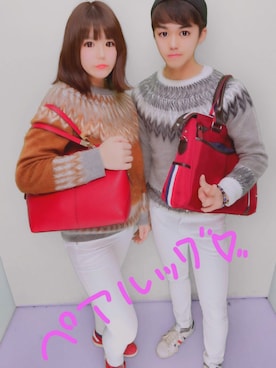 「UNIQLO（ユニクロ）のアイテム（パンツ、ホワイト系）」を使った、みぃさん（レディース・168cm）の冬コーディネート