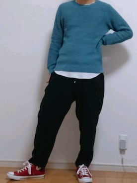 「semantic design（セマンティックデザイン）のアイテム（その他パンツ、ブラック系）」を使った、ALさん（メンズ・169cm）の夏コーディネート
