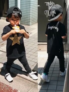 「こどもの日」｜「アイテム（キャップ）」を使った、まおさん（キッズ・90cm）の春コーディネート