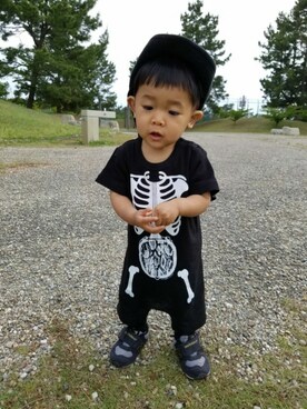 「RAD CUSTOM（ラッドカスタム）のアイテム（帽子）」を使った、☘ゆうり☘さん（キッズ・70cm）の夏コーディネート