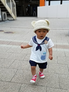 「マリン」｜「アイテム（ラッピングキット）」を使った、☘ゆうり☘さん（キッズ・70cm）の夏コーディネート