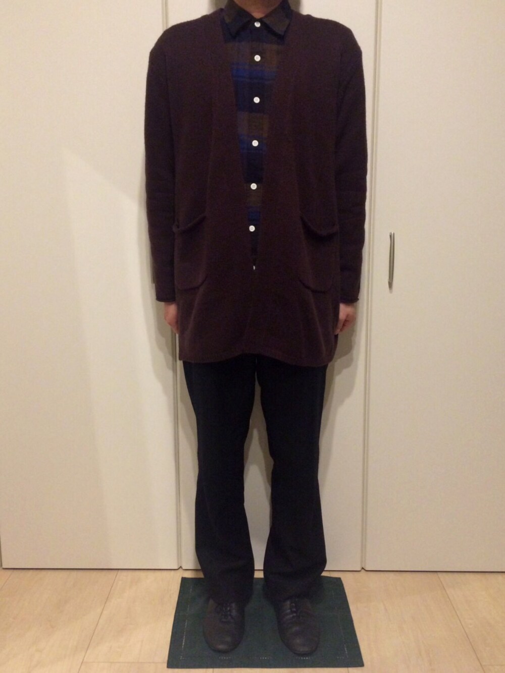 「FREAK'S STOREのフランネルチェックシャツ（シャツ/ブラウス、ブラウン系）」を使った、えんどーさん（メンズ・169cm）の冬コーディネートの1枚目の写真