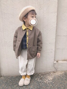 「勝手にイエローフェス」｜こだまさん（キッズ・100cm）の冬コーディネート