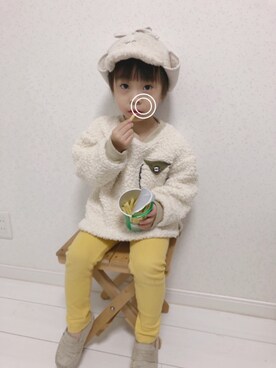 「勝手にイエローフェス」｜こだまさん（キッズ・100cm）の冬コーディネート