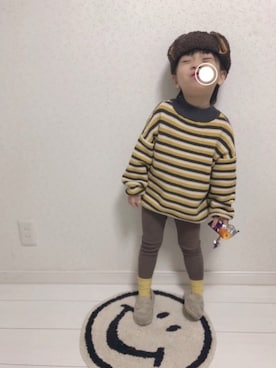 「勝手にイエローフェス」｜こだまさん（キッズ・100cm）の冬コーディネート