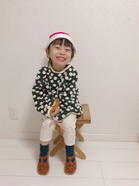 「サンタ帽子」｜こだまさん（キッズ・100cm）の冬コーディネート