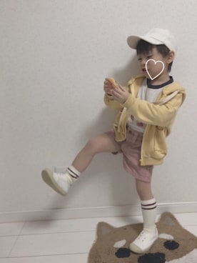 「勝手にイエローフェス」｜こだまさん（キッズ・100cm）の冬コーディネート