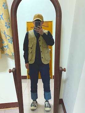 「5（ファイブ）のアイテム（その他トップス）」を使った、Paparさん（メンズ・165cm）の春コーディネート