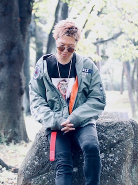 「ストリートファッション」｜「アイテム（MA-1）」を使った、CHIAKIさん（メンズ・175cm）の秋コーディネート