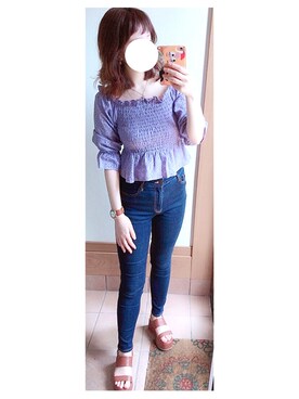 「Marc by Marc Jacobs（マークバイマークジェイコブス）のアイテム（アナログ腕時計）」を使った、tomoさん（レディース・157cm）の夏コーディネート